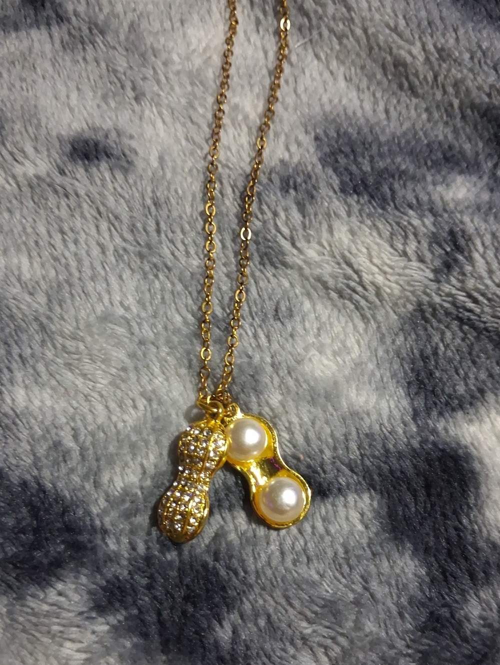 Gold Pearl Double-Drop Pendant Necklace - Women Jewelry